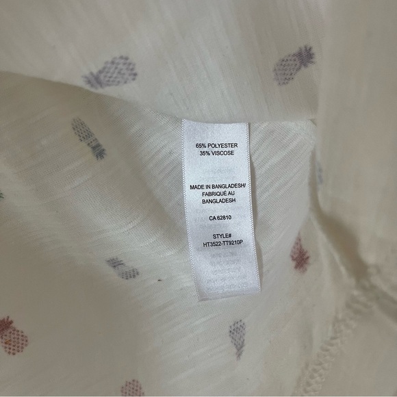 Ricki’s basics sleeveless pineapple print Henley tank top size small summer - Picture 5 of 11